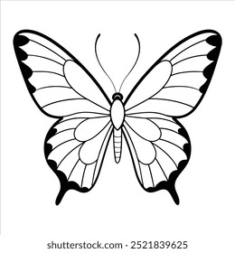 butterfly black and white vector design