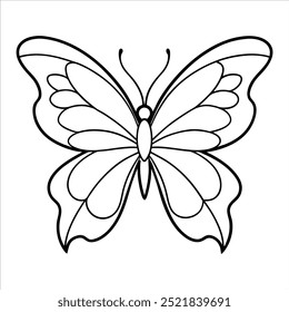 Diseño de Vector blanco y negro de mariposa