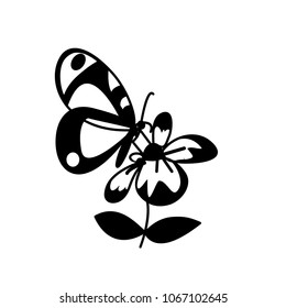 butterfly black and white vector template