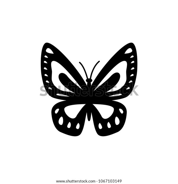 Butterfly Black White Vector Template Stock Vector Royalty Free