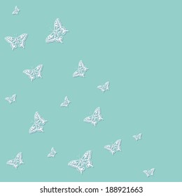 butterfly blue background - vector illustration. eps 8