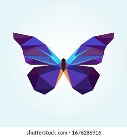 Butterfly Blue Flat Vector Design