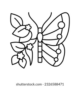 butterfly boho line icon vector. butterfly boho sign. isolated contour symbol black illustration