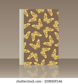 Butterfly and Book. Realistic image of the object with reflection