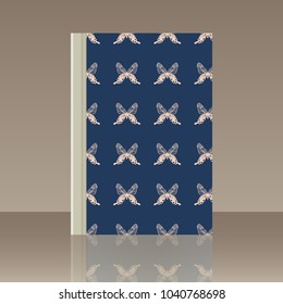 Butterfly and Book. Realistic image of the object with reflection