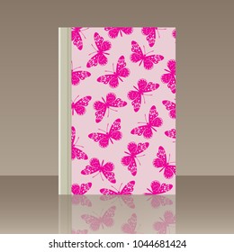 Butterfly and Book. Realistic image of the object with reflection