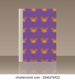 Butterfly and Book. Realistic image of the object with reflection