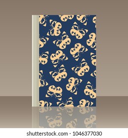 Butterfly and Book. Realistic image of the object with reflection