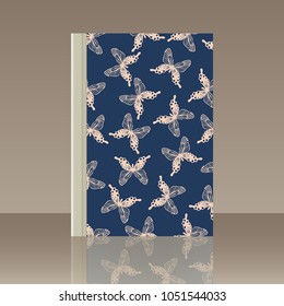 Butterfly and Book. Realistic image of the object with reflection