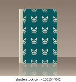 Butterfly and Book. Realistic image of the object with reflection
