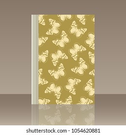 Butterfly and Book. Realistic image of the object with reflection