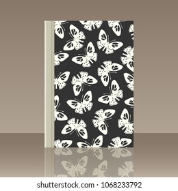 Butterfly and Book. Realistic image of the object with reflection