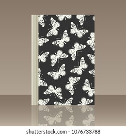 Butterfly and Book. Realistic image of the object with reflection