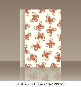 Butterfly and Book. Realistic image of the object with reflection