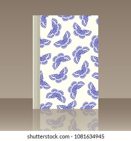 Butterfly and Book. Realistic image of the object with reflection