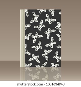 Butterfly and Book. Realistic image of the object with reflection