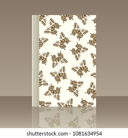 Butterfly and Book. Realistic image of the object with reflection