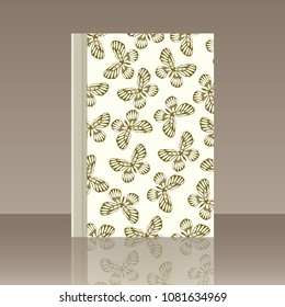 Butterfly and Book. Realistic image of the object with reflection