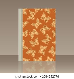 Butterfly and Book. Realistic image of the object with reflection