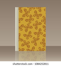 Butterfly and Book. Realistic image of the object with reflection