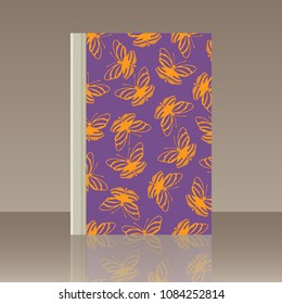 Butterfly and Book. Realistic image of the object with reflection