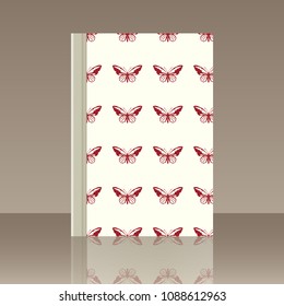 Butterfly and Book. Realistic image of the object with reflection