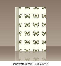 Butterfly and Book. Realistic image of the object with reflection