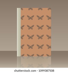 Butterfly and Book. Realistic image of the object with reflection