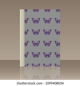 Butterfly and Book. Realistic image of the object with reflection
