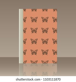 Butterfly and Book. Realistic image of the object with reflection