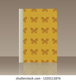 Butterfly and Book. Realistic image of the object with reflection