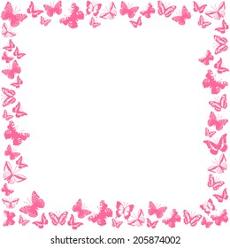 butterfly border dark pink