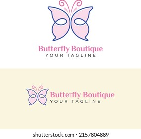 Butterfly Boutique Logo Vector Illustration