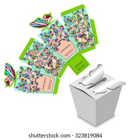 Butterfly Box Design, die-stamping, folding Template