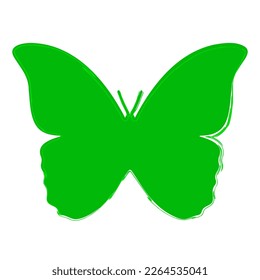 pincel de mariposa sobre fondo blanco, ilustración vectorial.