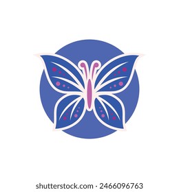 Butterfly bug silhouettes vector illustration isolated on white background. Biology or zoology and beauty animal. Suited for logo, t-shirt, tattoo, print, icon, education. Colorful. Editable color