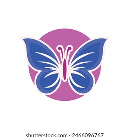 Butterfly bug silhouettes vector illustration isolated on white background. Biology or zoology and beauty animal. Suited for logo, t-shirt, tattoo, print, icon, education. Colorful. Editable color