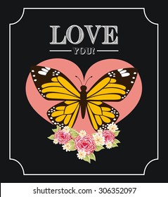 butterfly card design, vector illustration eps10 graphic 