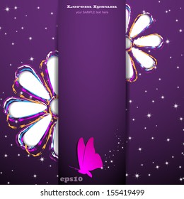 Butterfly card with flowers