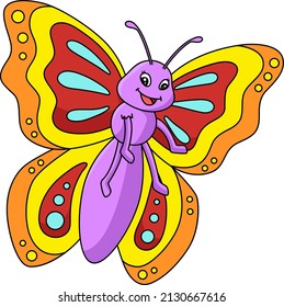 Butterfly Cartoon Colored Clipart Illustration Stock Vector (Royalty ...