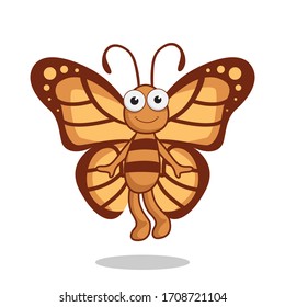 Butterfly Cartoon Cute Animals Vector Image