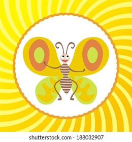 Butterfly cartoon cute vector illustration
