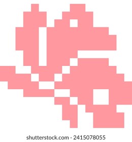 Butterfly cartoon icon in pixel style