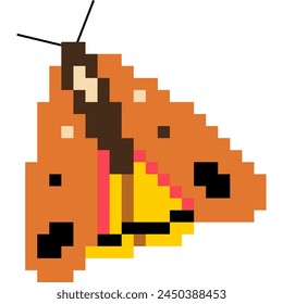 Butterfly cartoon icon in pixel style