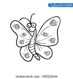  butterfly cartoon, insect icon. vector illustration.