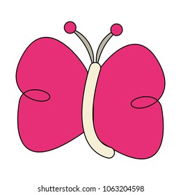 Butterfly cartoon isolated