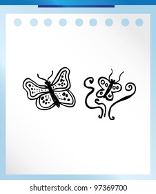 butterfly cartoon - vector illustration doodle