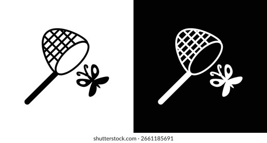 Icono del colector de la mariposa de un Vector del estilo plano
