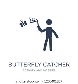 Butterfly catcher icon. Trendy flat vector Butterfly catcher icon on white background from Activity and Hobbies collection, vector illustration can be use for web and mobile, eps10