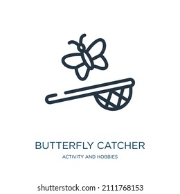 butterfly catcher thin line icon. catcher, fishnet linear icons from  activity and hobbies concept isolated outline sign. Vector illustration  symbol element for web design and apps. 25479507 Vector Art at Vecteezy